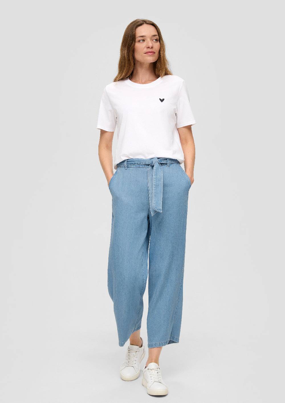 S.Oliver Culotte-Jeans Aus Lyocell / High Rise / Wide Leg / Bindegürtel