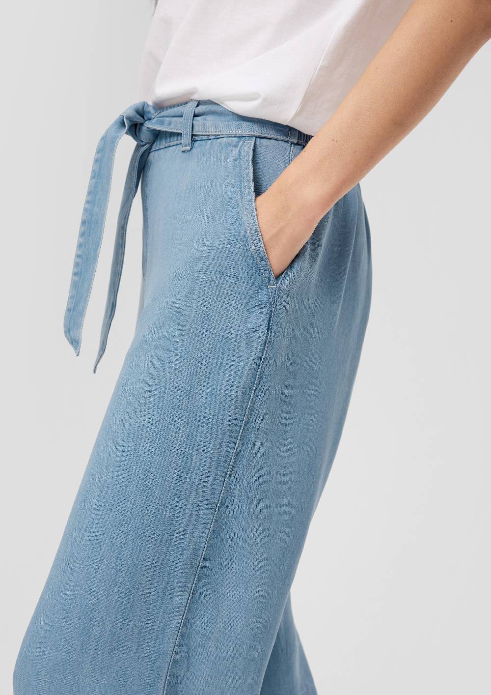 S.Oliver Culotte-Jeans Aus Lyocell / High Rise / Wide Leg / Bindegürtel