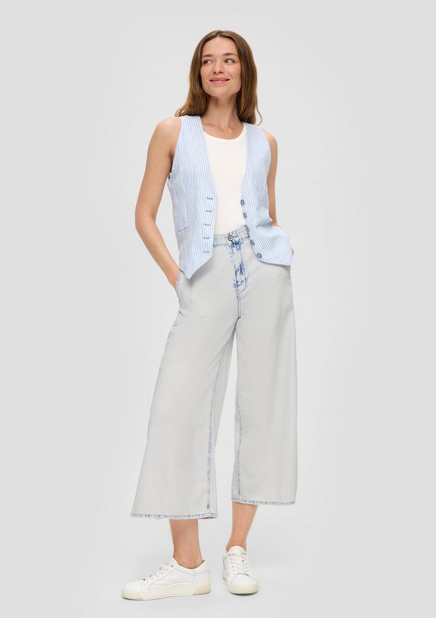 S.Oliver Culotte-Jeans Suri / High Rise / Wide Leg / Geschlitzter Saum