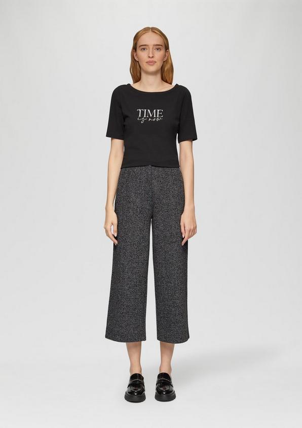 S.Oliver Elegante Culotte mit Elastikbund und Fischgrat-Struktur