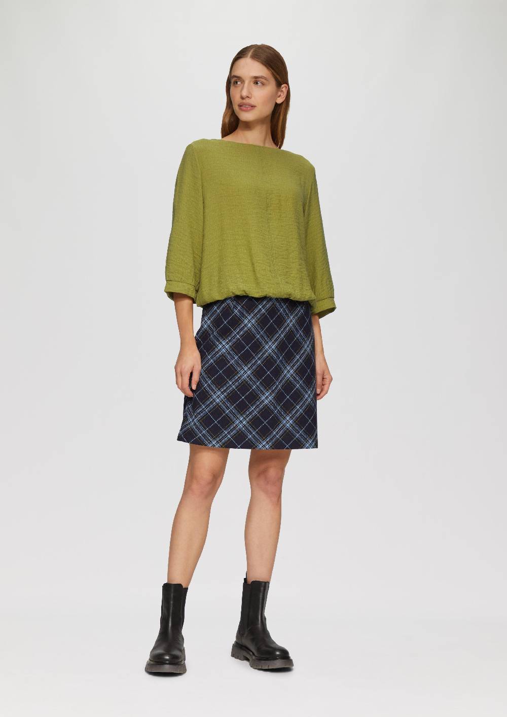 S.Oliver Fabricmix-Shirt Im Relaxed Fit Mit Weitem Ärmel