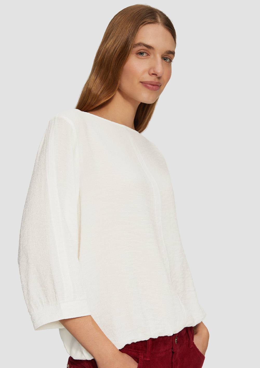 S.Oliver Fabricmix-Shirt Im Relaxed Fit Mit Weitem Ärmel