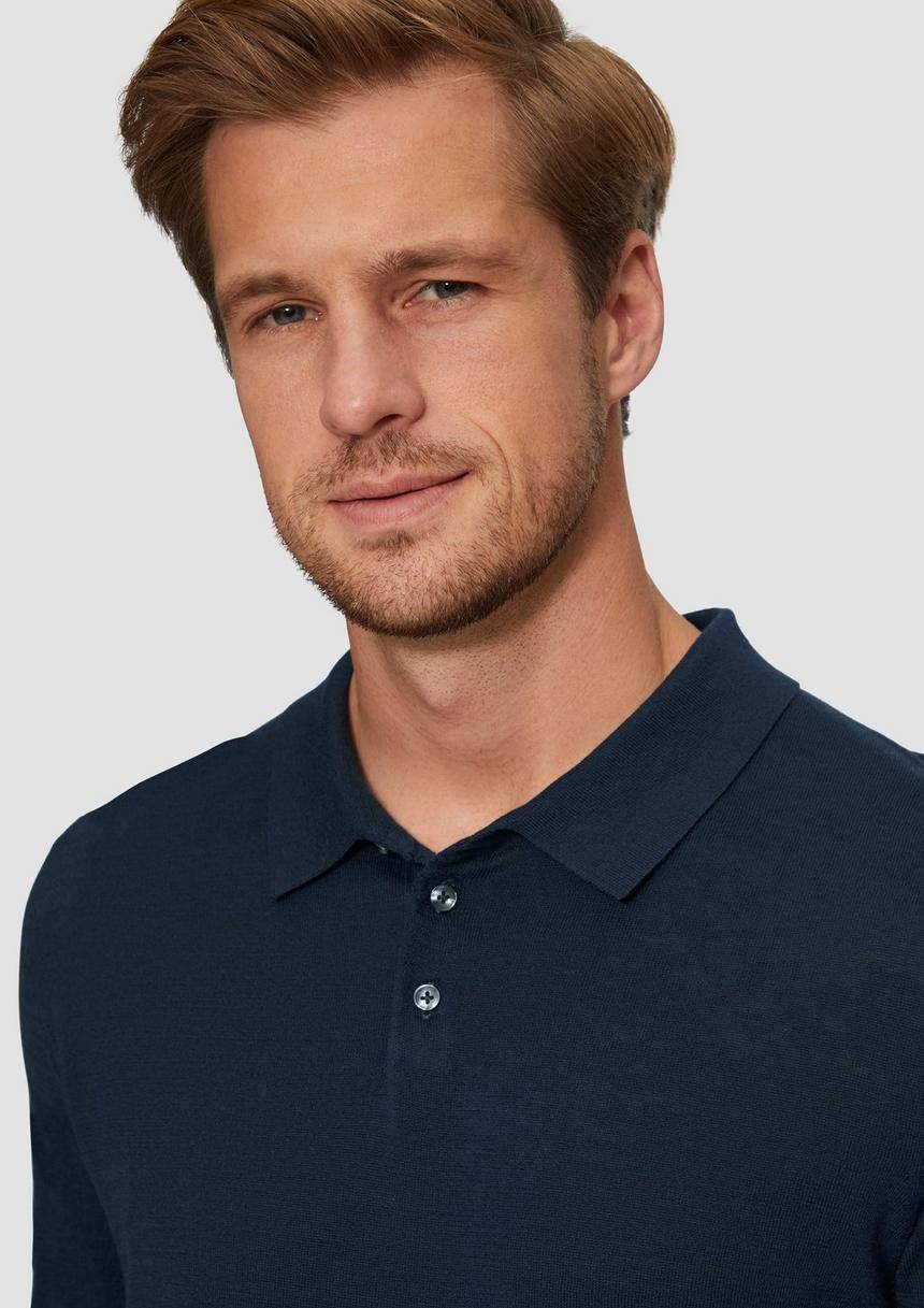 S.Oliver Feinstrick-Poloshirt Aus Baumwoll-Seide-Mix