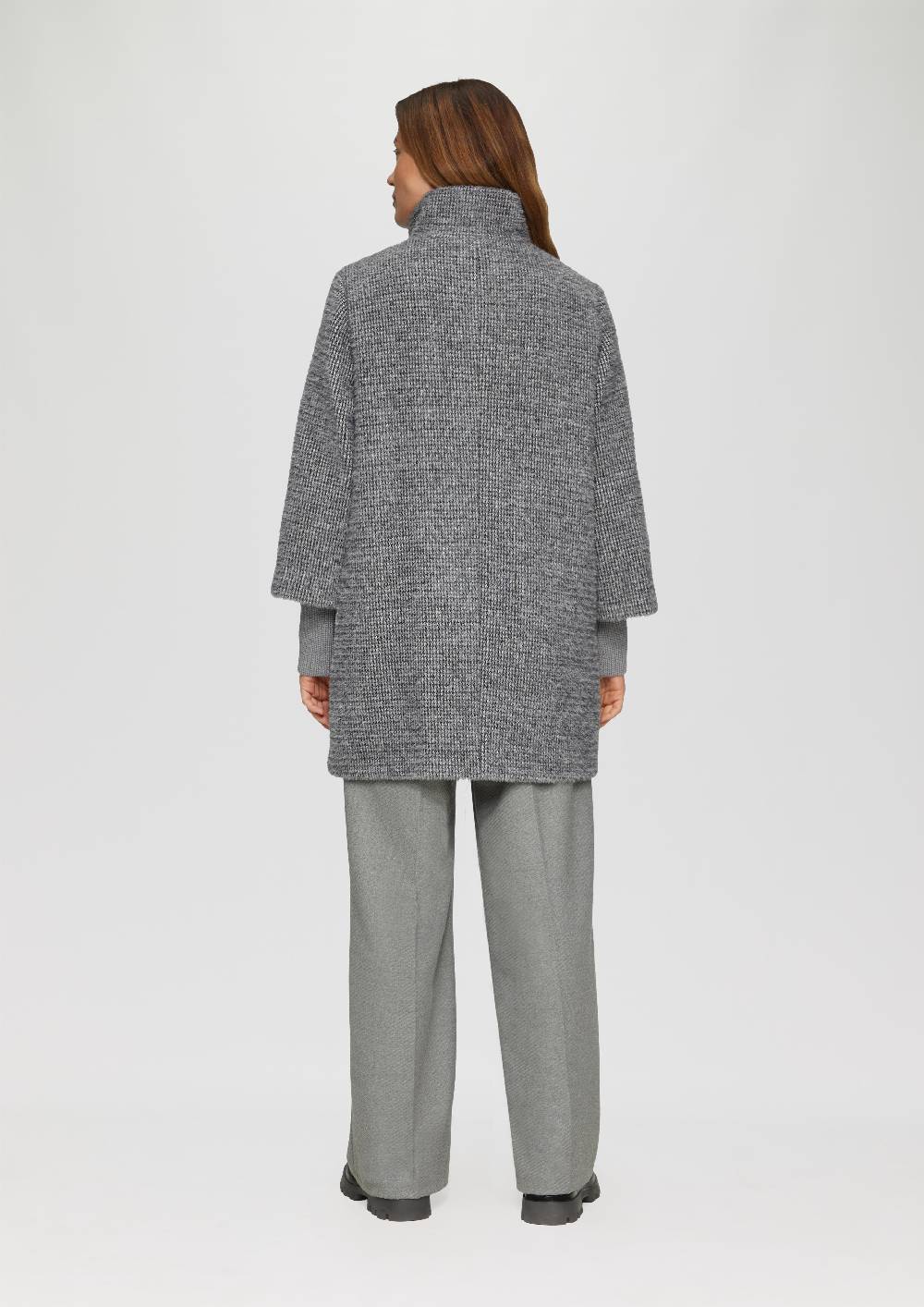 S.Oliver Flauschiger Mantel Mit Strickbündchen Am Ärmel