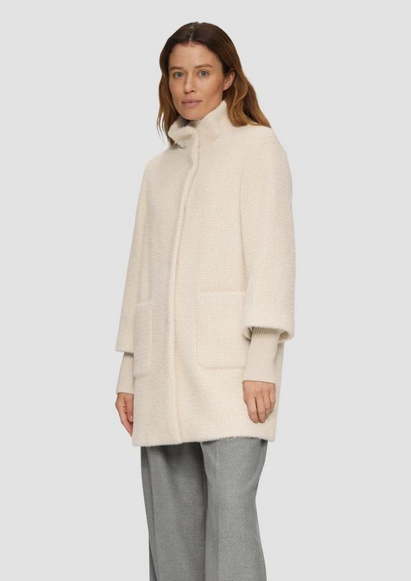 S.Oliver Flauschiger Mantel mit Strickbündchen am Ärmel