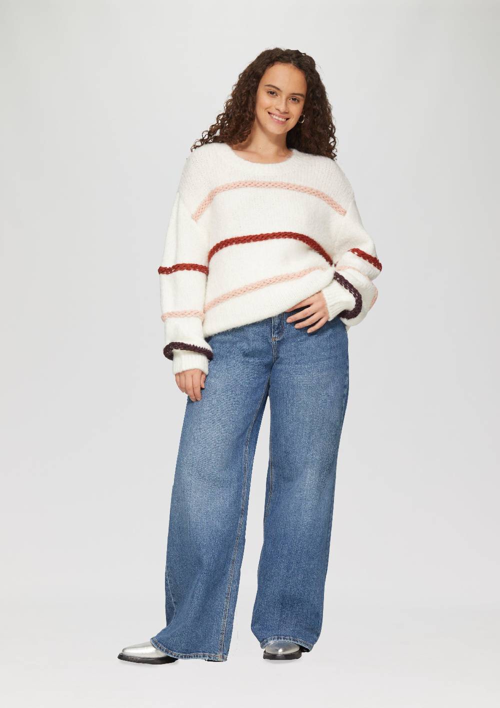 S.Oliver Flauschiger Pullover Mit überschnittenen Schultern