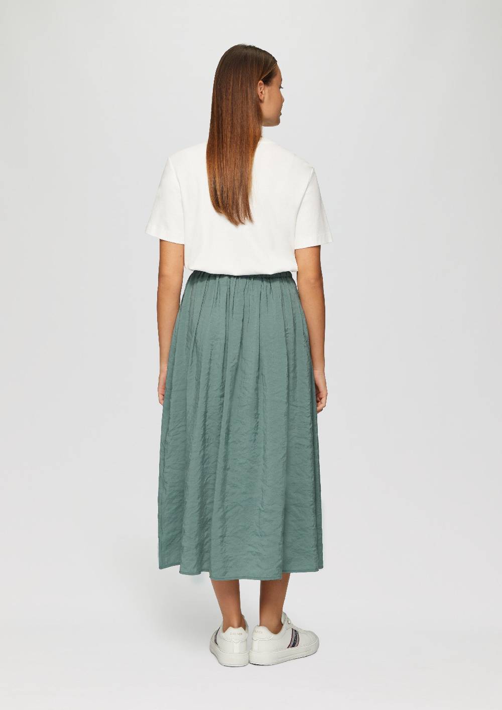 S.Oliver Fließender Midi-Rock Mit Elastikbund Und Seitlichen Eingrifftaschen