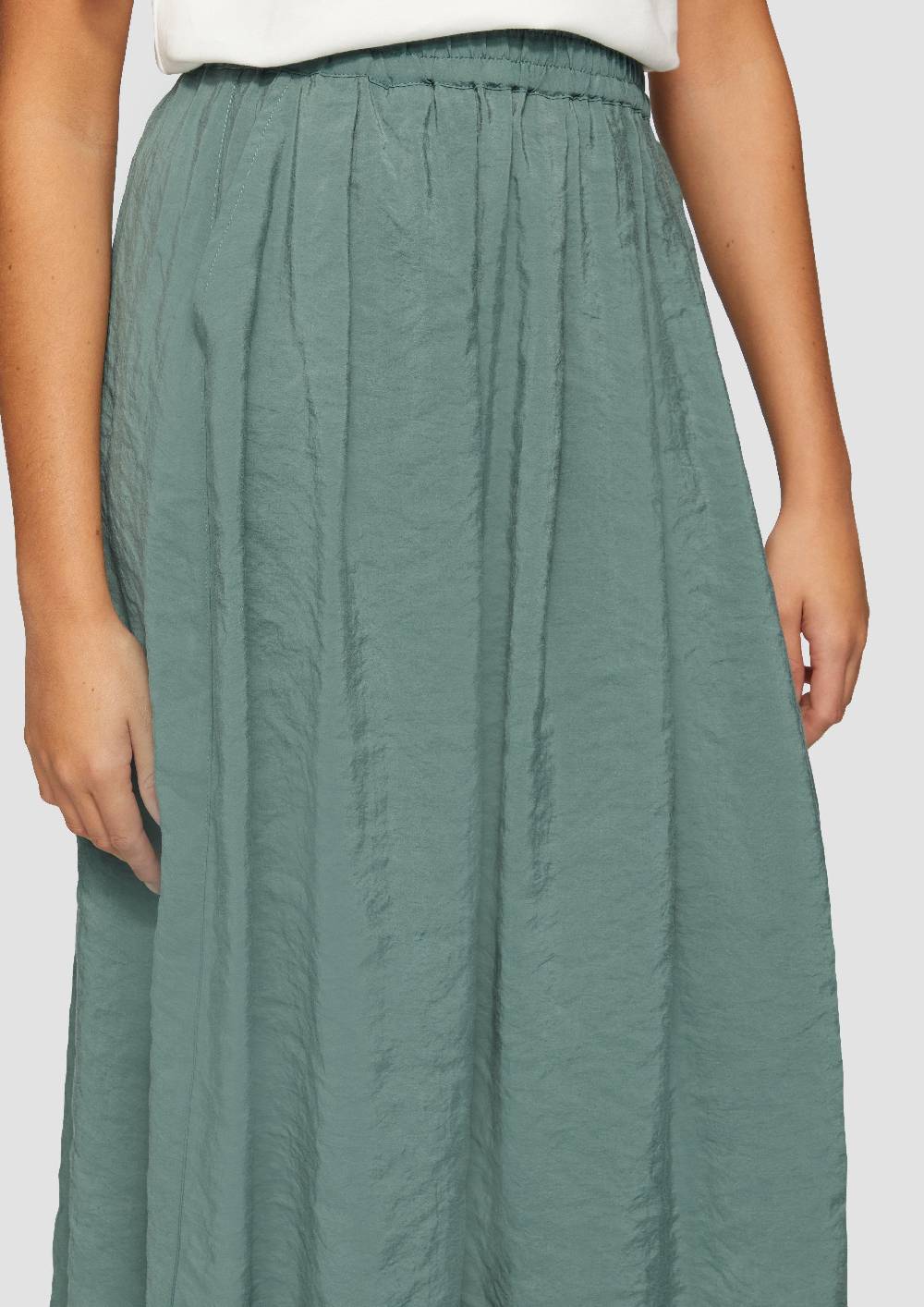 S.Oliver Fließender Midi-Rock Mit Elastikbund Und Seitlichen Eingrifftaschen