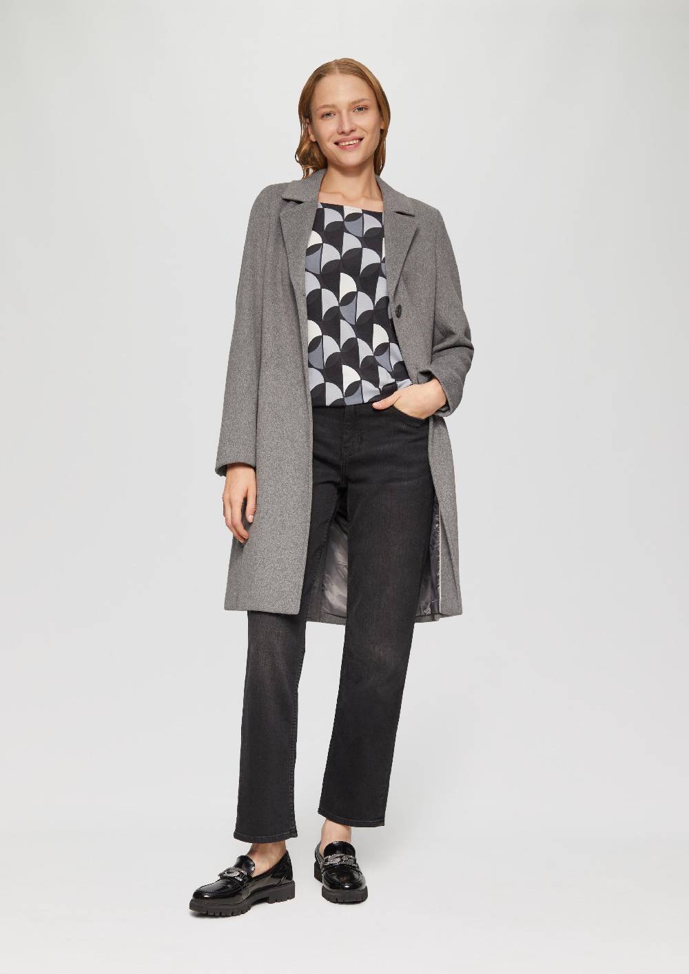 S.Oliver Fließendes Blusenshirt Mit U-Boot-Ausschnitt