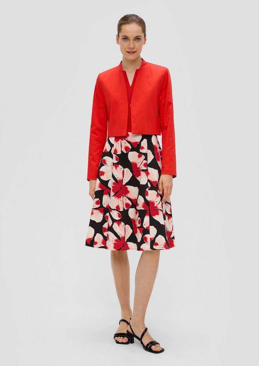 S.Oliver Floral Gemustertes Kleid Mit Tunika-Ausschnitt