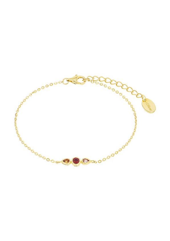 S.Oliver gelbvergoldete Silber-Armkette mit Zirkonia-Steinen