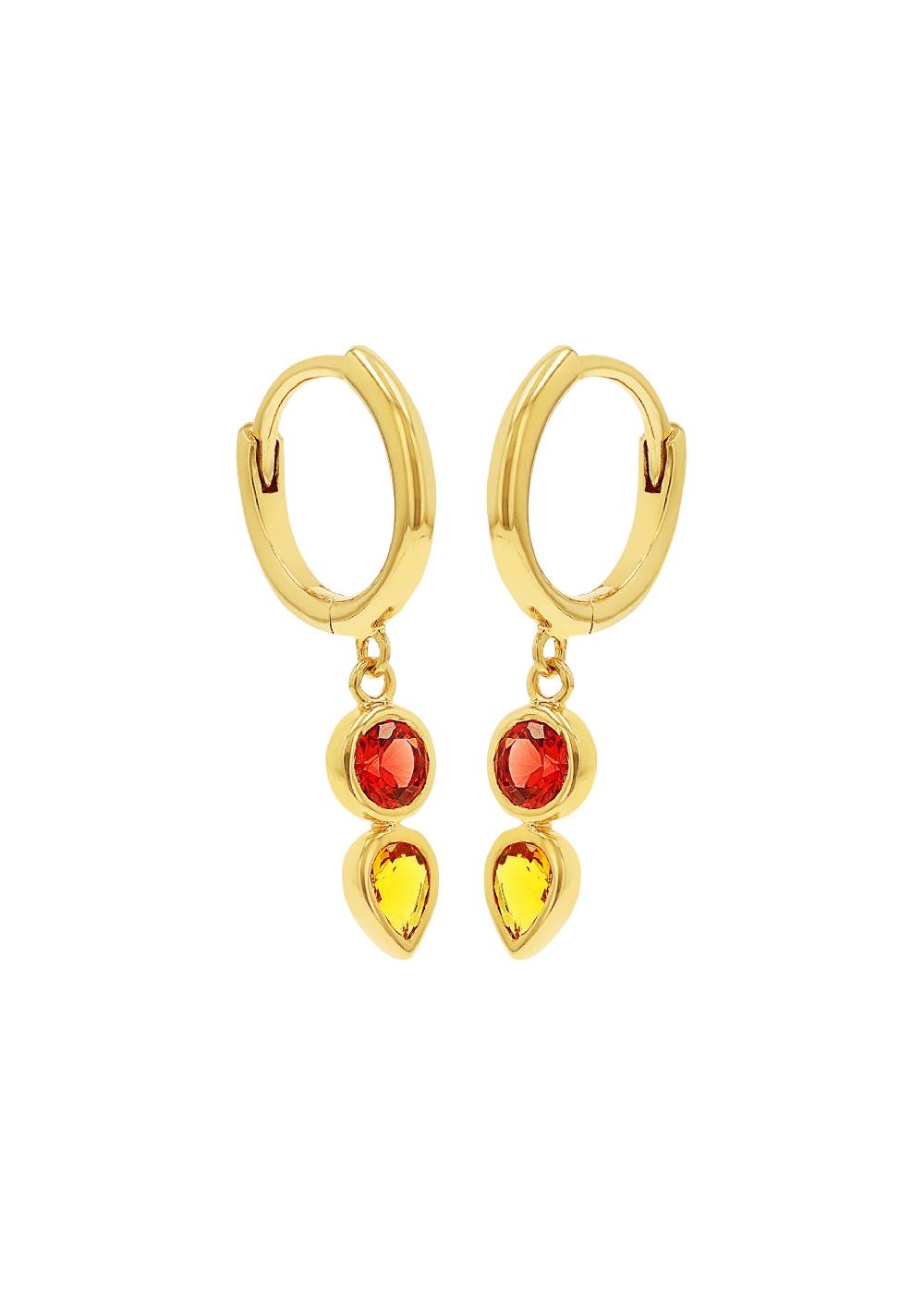 S.Oliver Gelbvergoldete Silber-Creolen Mit Zirkonia-Steinen