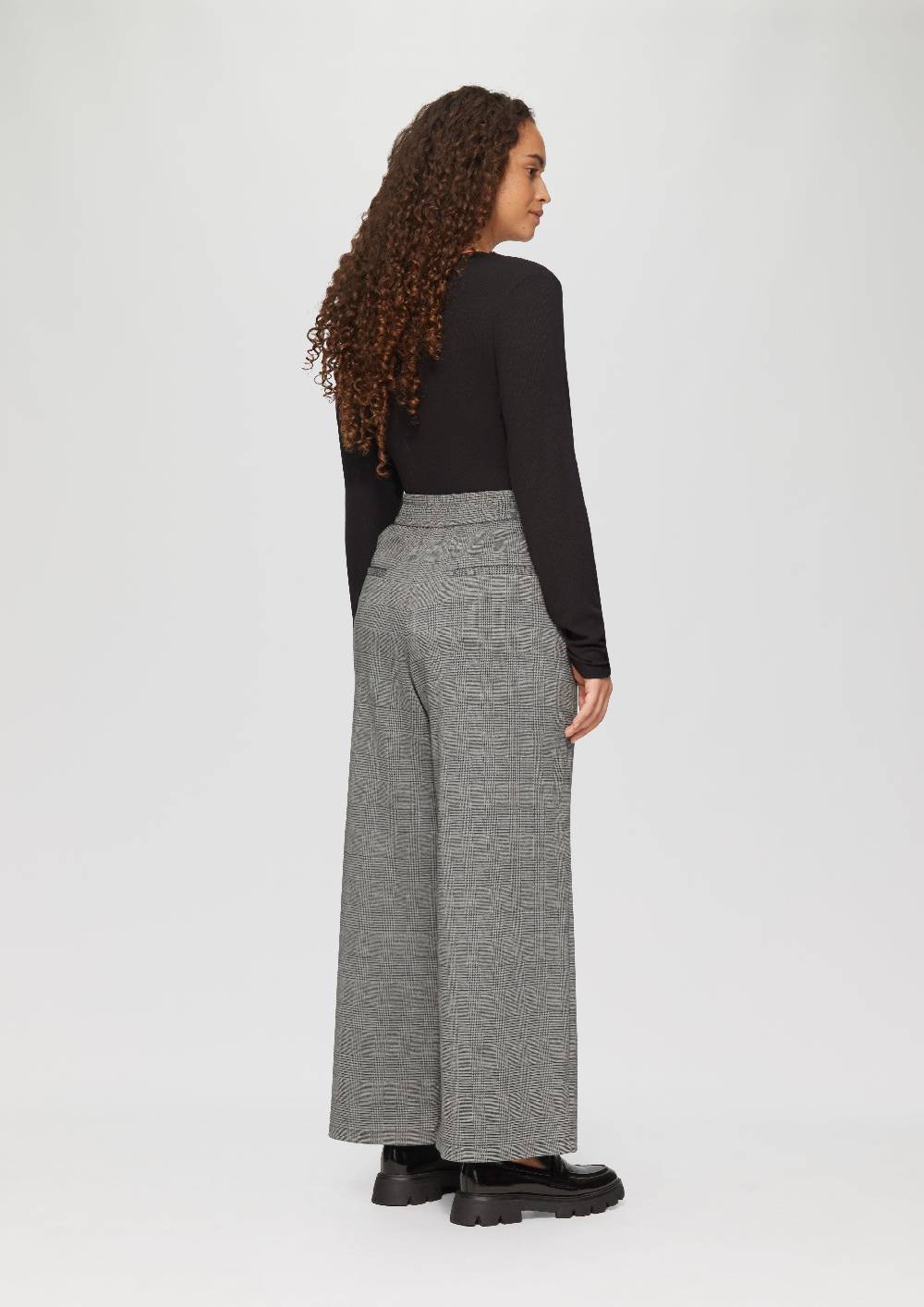 S.Oliver Gemusterte Wide-Leg-Hose Aus Interlock-Jersey