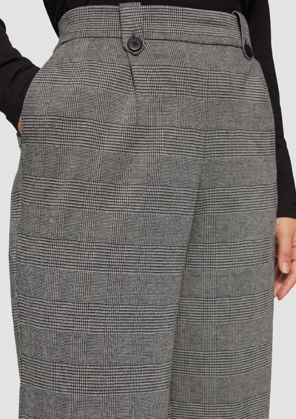 S.Oliver Gemusterte Wide-Leg-Hose Aus Interlock-Jersey