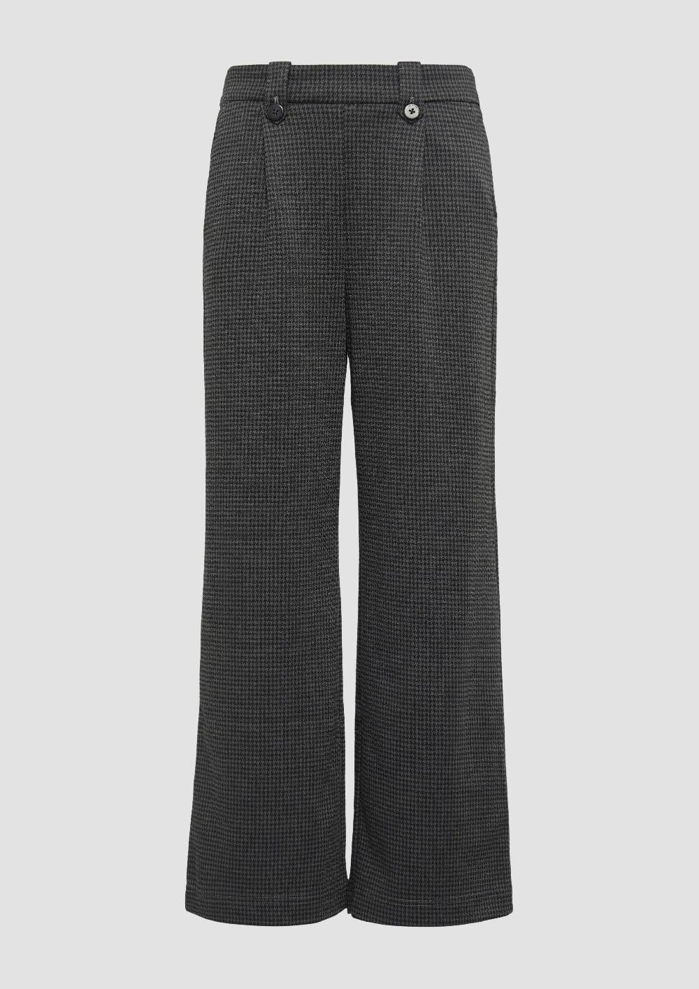 S.Oliver Gemusterte Wide-Leg-Hose Aus Interlock-Jersey