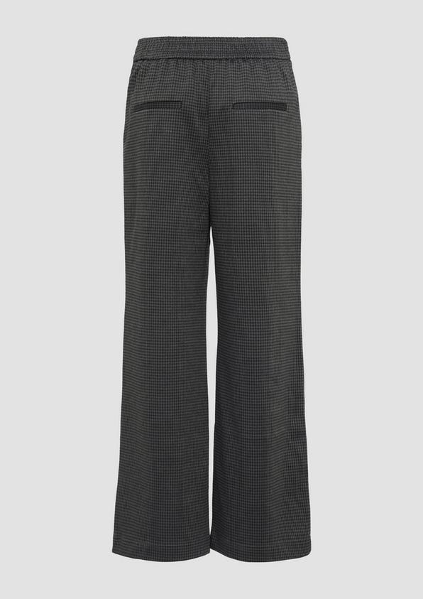 S.Oliver Gemusterte Wide-Leg-Hose aus Interlock-Jersey