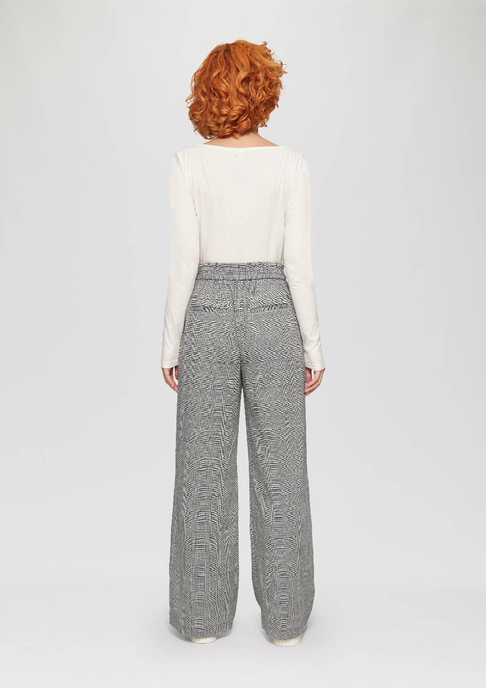 S.Oliver Gemusterte Wide-Leg-Hose Aus Interlock-Jersey