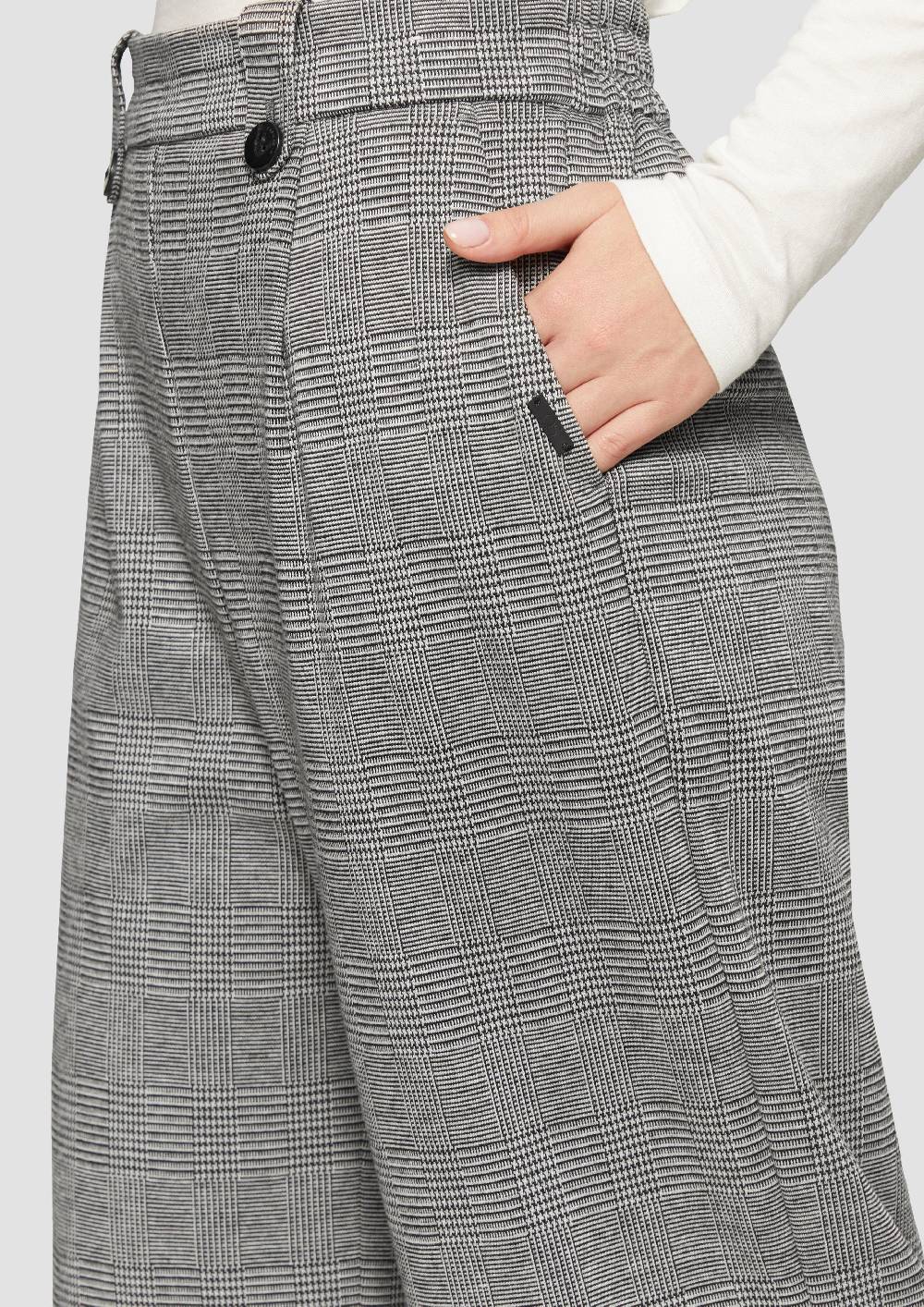 S.Oliver Gemusterte Wide-Leg-Hose Aus Interlock-Jersey