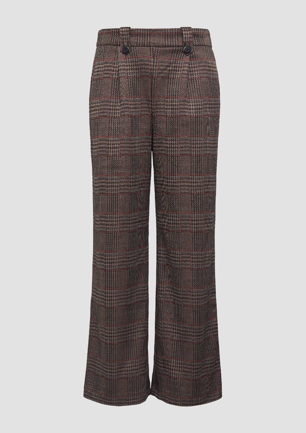 S.Oliver Gemusterte Wide-Leg-Hose Aus Interlock-Jersey