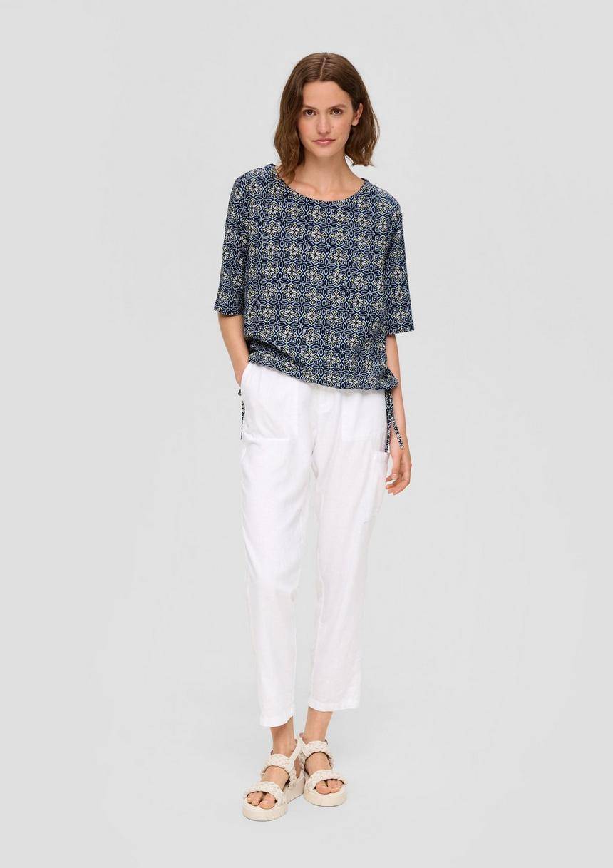 S.Oliver Gemustertes Blusenshirt Aus Viskose Im Relaxed Fit