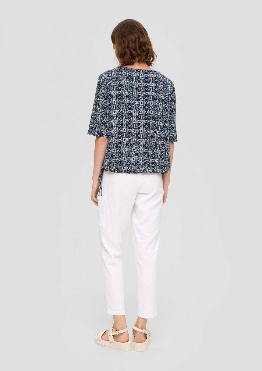 S.Oliver Gemustertes Blusenshirt Aus Viskose Im Relaxed Fit