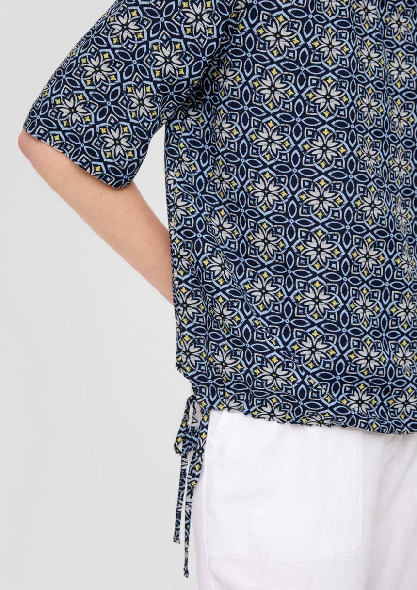 S.Oliver Gemustertes Blusenshirt Aus Viskose Im Relaxed Fit