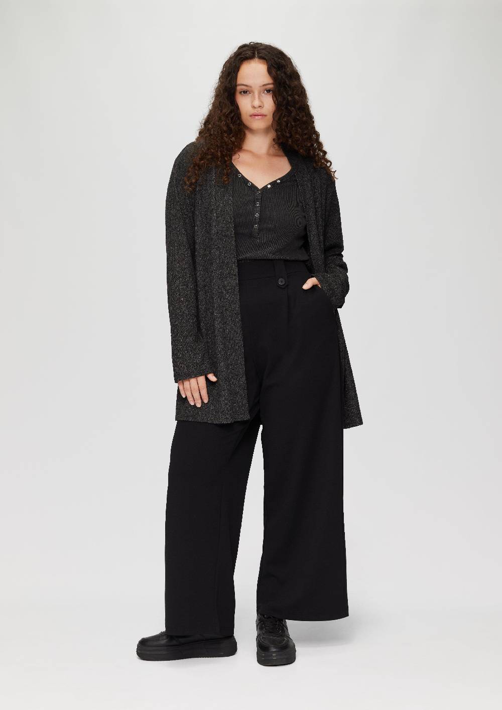 S.Oliver Gerippter Long-Cardigan In Melierter Optik