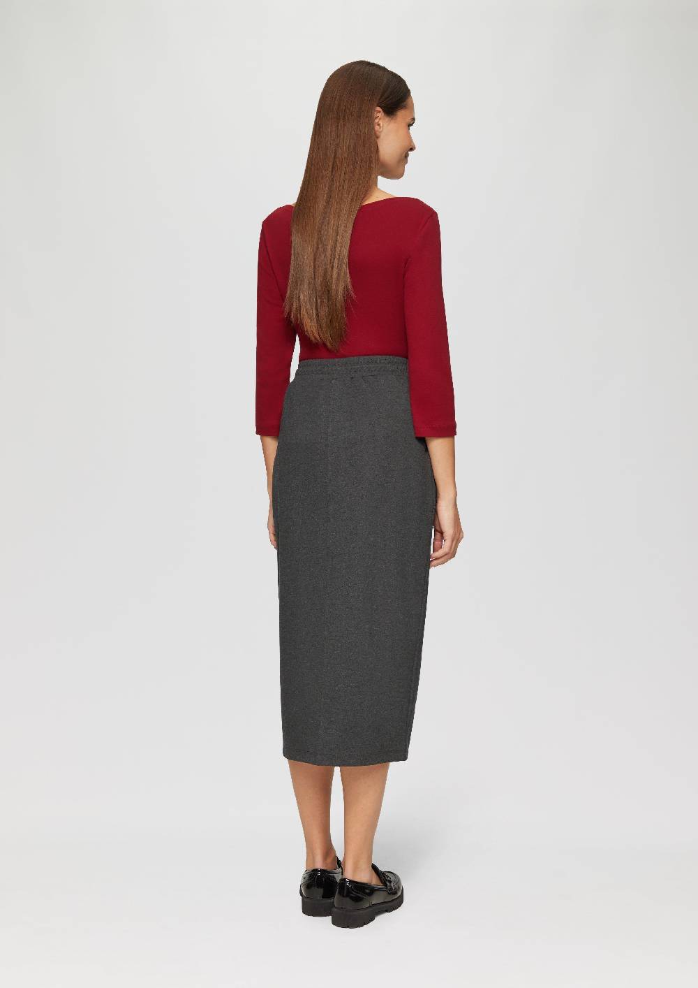 S.Oliver Geschlitzter Midi-Rock Aus Interlock-Jersey