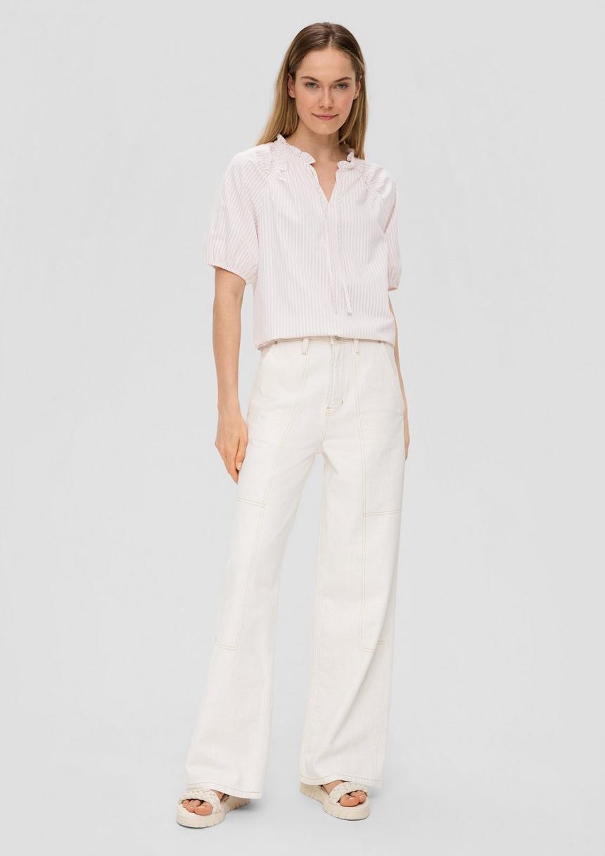 S.Oliver Gestreifte Relaxed-Fit-Bluse Mit Rüschendetails