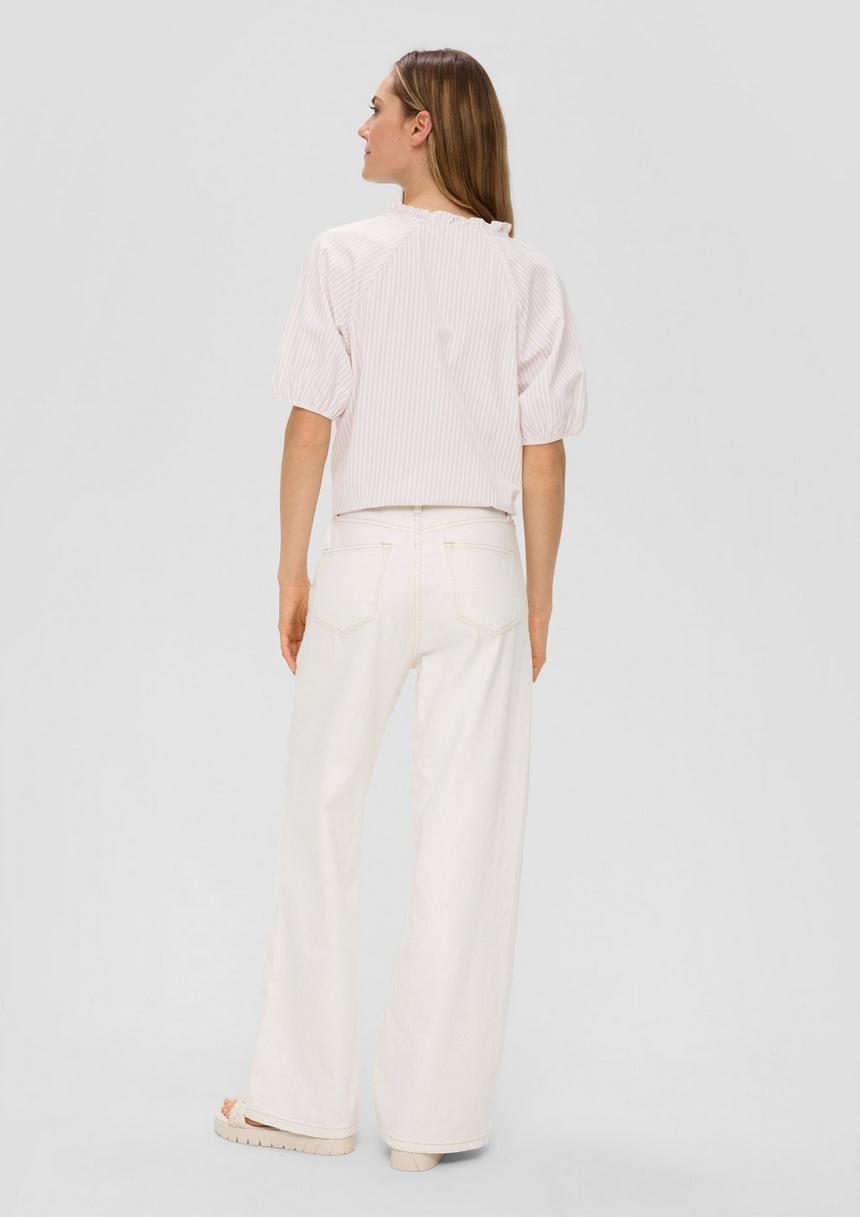 S.Oliver Gestreifte Relaxed-Fit-Bluse Mit Rüschendetails