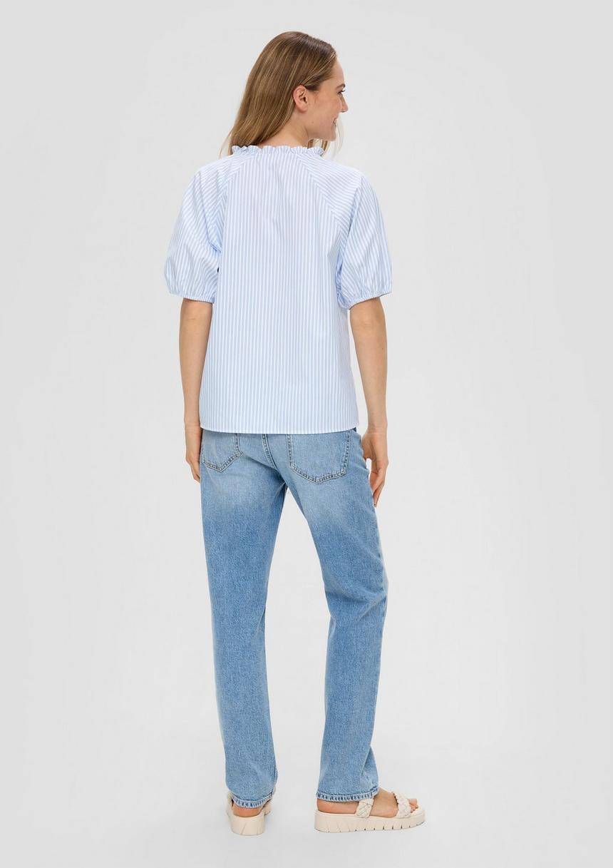 S.Oliver Gestreifte Relaxed-Fit-Bluse Mit Rüschendetails