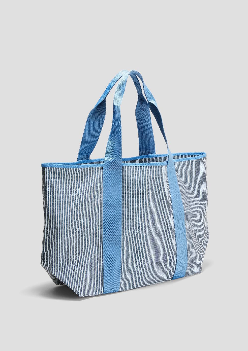 S.Oliver Gestreifter Canvas-Shopper Mit Reißverschluss