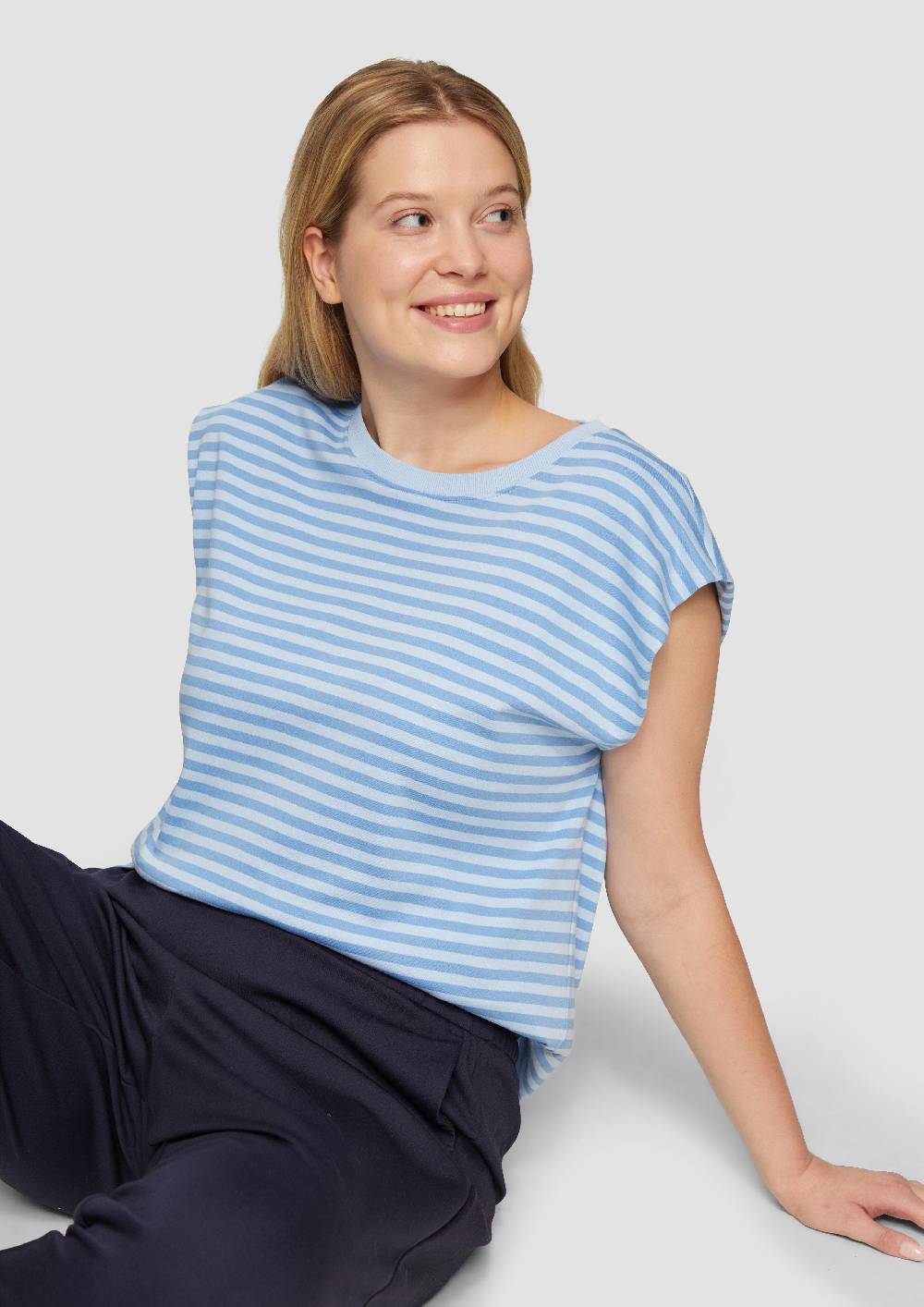 S.Oliver Gestreiftes Shirt Im Relaxed Fit Aus Interlock-Jersey