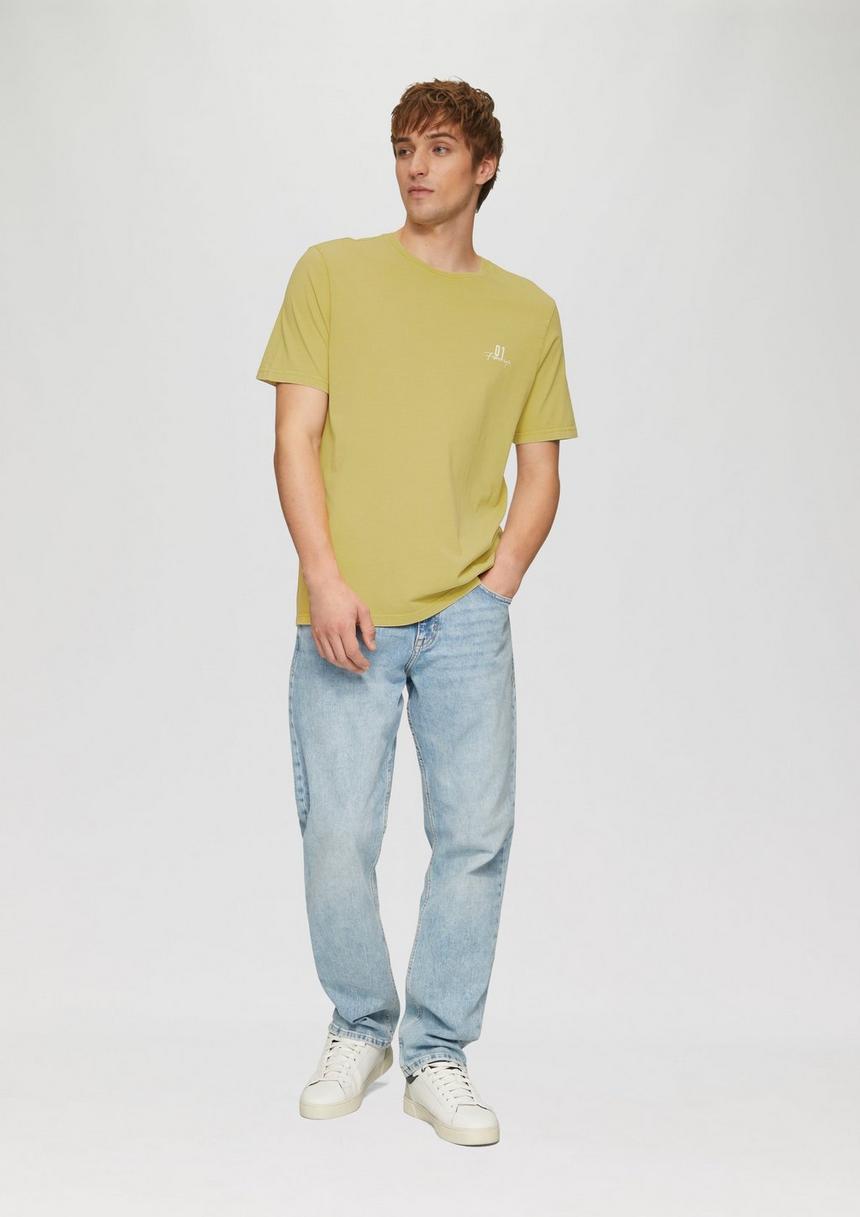 S.Oliver Gewaschenes T-Shirt Mit Front- Und Rückenprint