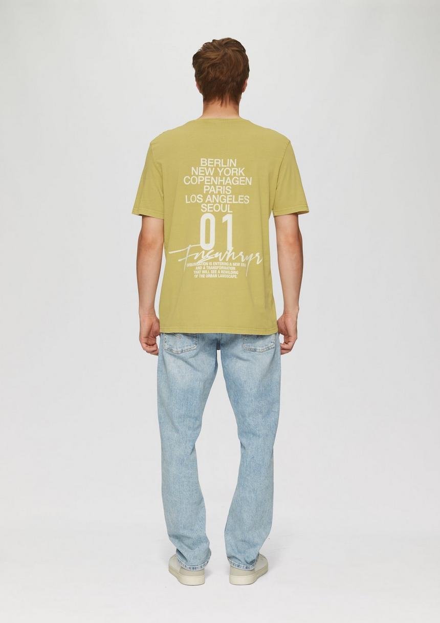 S.Oliver Gewaschenes T-Shirt Mit Front- Und Rückenprint
