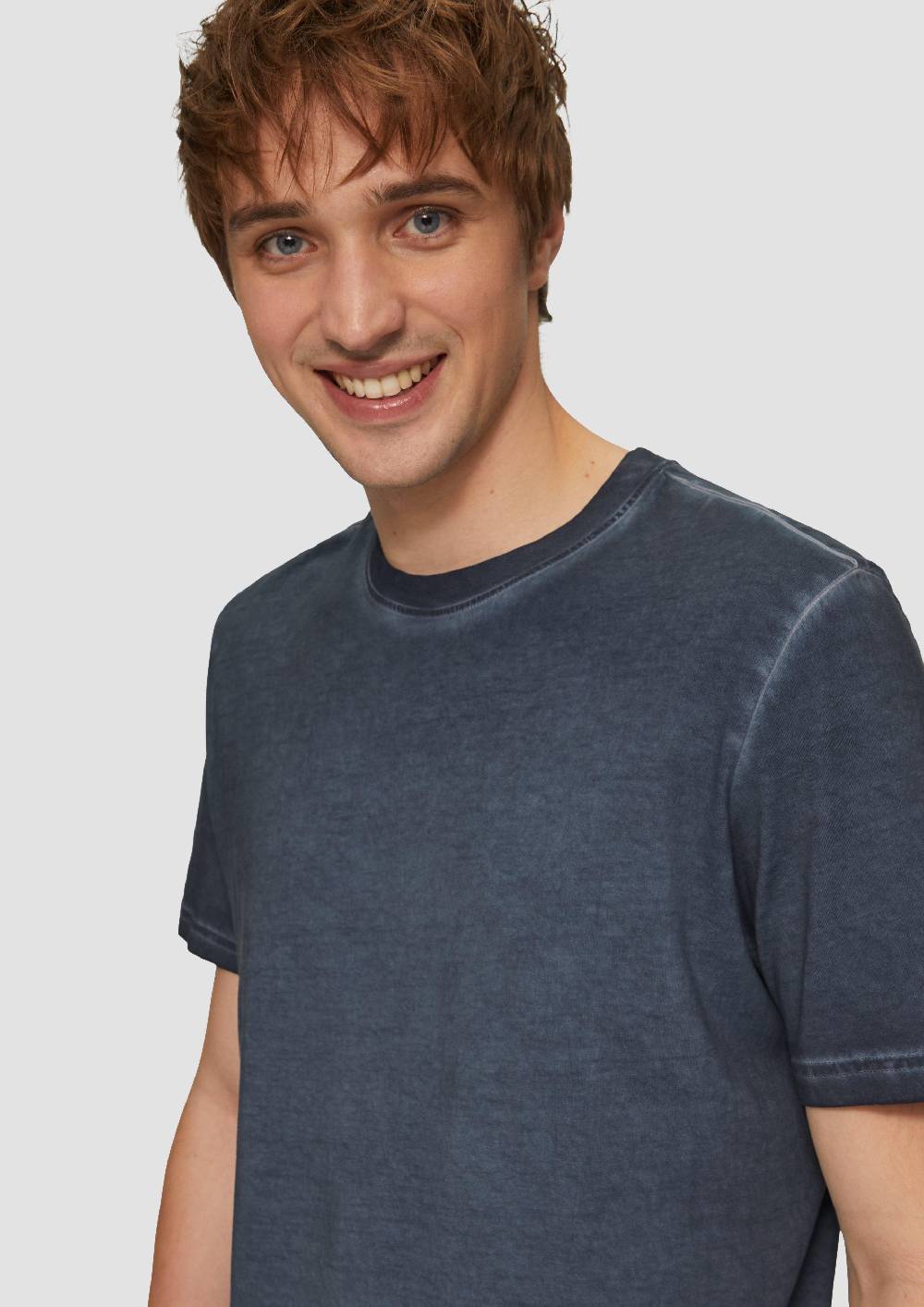 S.Oliver Gewaschenes T-Shirt Mit Rundhalsausschnitt