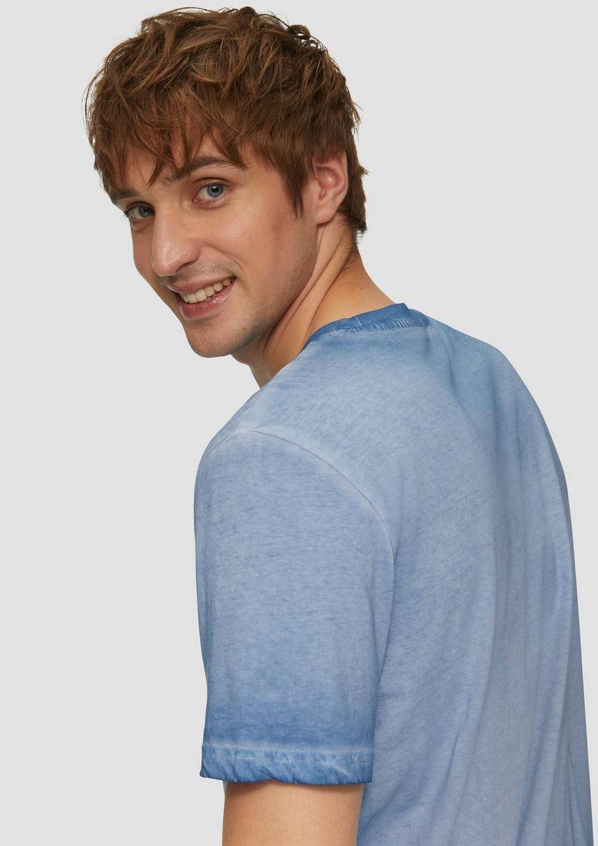 S.Oliver Gewaschenes T-Shirt Mit Rundhalsausschnitt