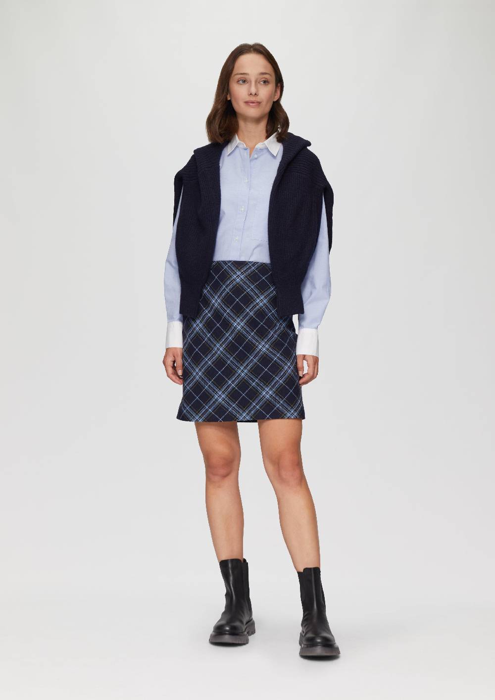 S.Oliver Hemdbluse Aus Baumwolle Mit Kontrast-Details