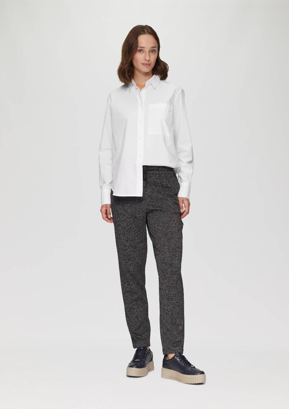 S.Oliver Hemdbluse Aus Baumwolle Mit Kontrast-Details