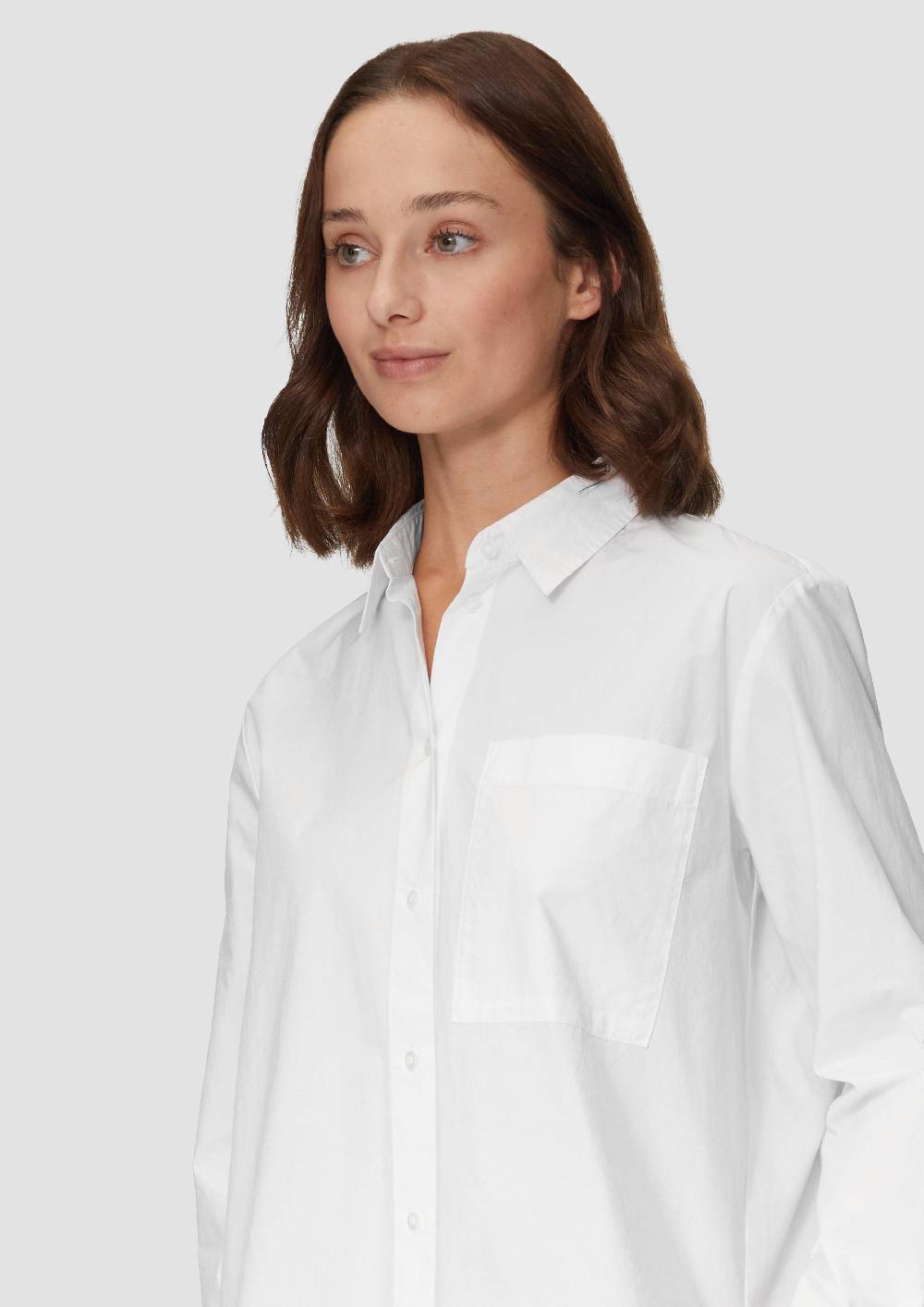 S.Oliver Hemdbluse Aus Baumwolle Mit Kontrast-Details