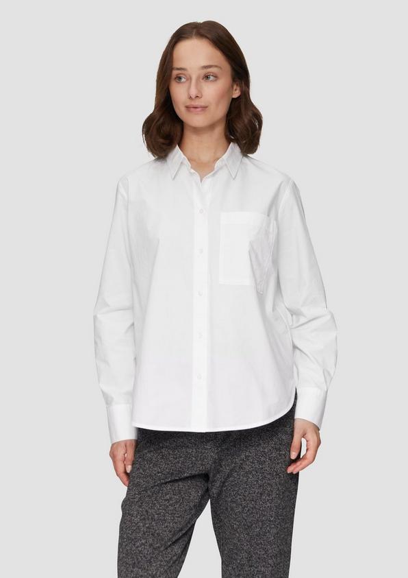 S.Oliver Hemdbluse aus Baumwolle mit Kontrast-Details