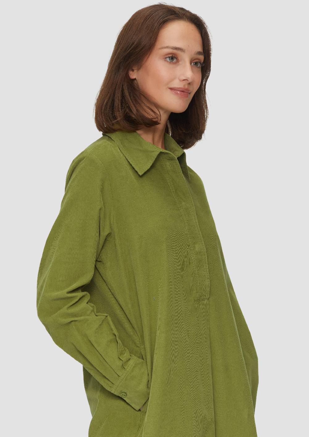 S.Oliver Hemdblusenkleid Aus Feincord Mit Seitlichen Eingrifftaschen