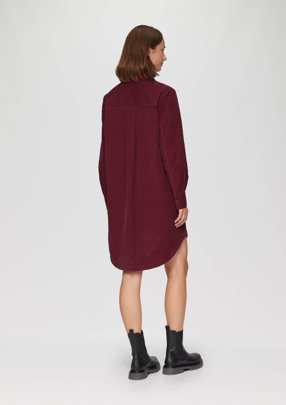 S.Oliver Hemdblusenkleid Aus Feincord Mit Seitlichen Eingrifftaschen