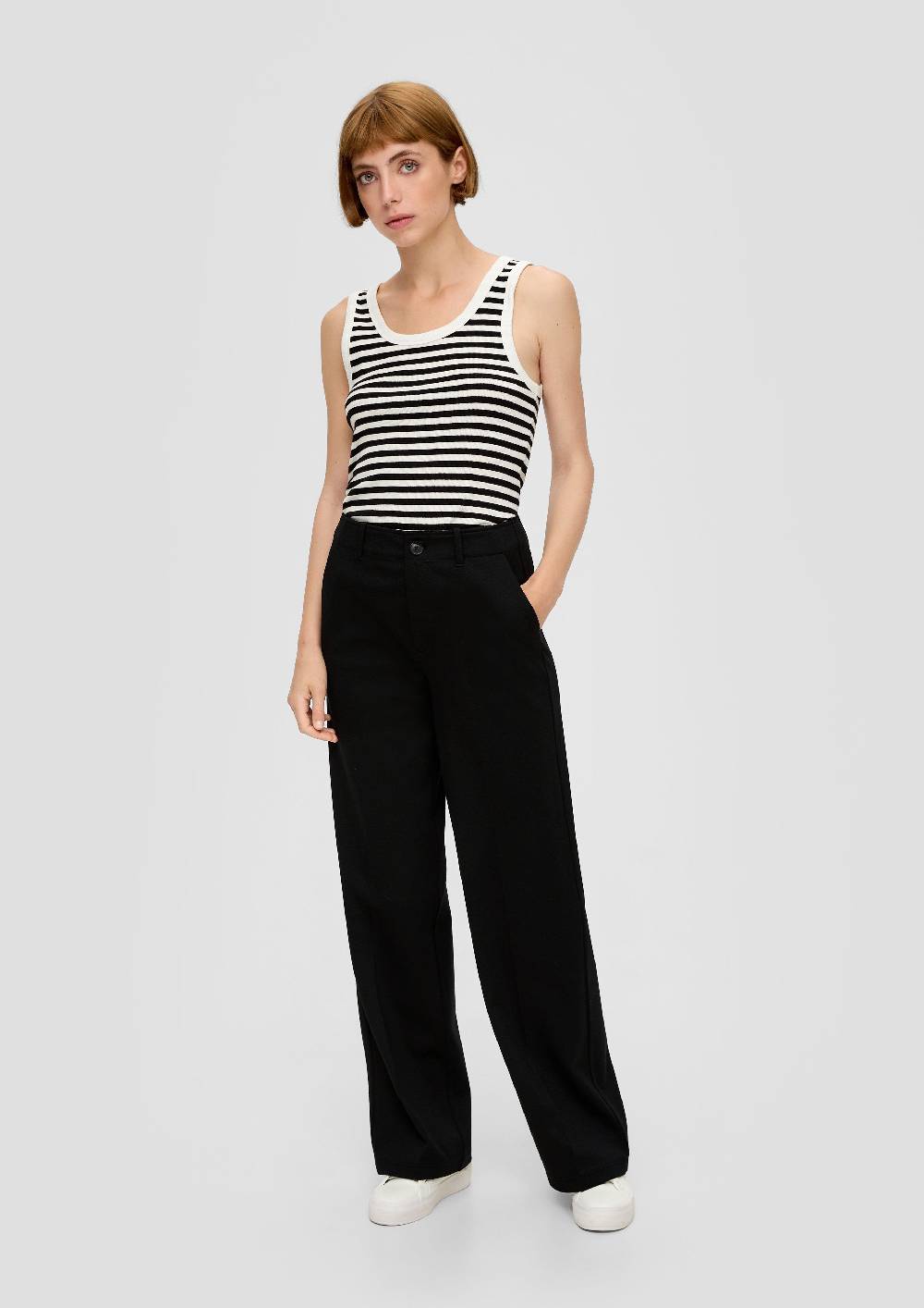S.Oliver Hose Aus Interlockjersey Mit Twillstruktur Und Wide Leg