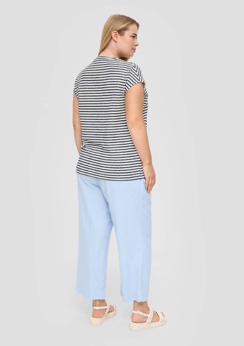 S.Oliver Jacquard-Shirt Mit Streifen Und Tunika-Ausschnitt
