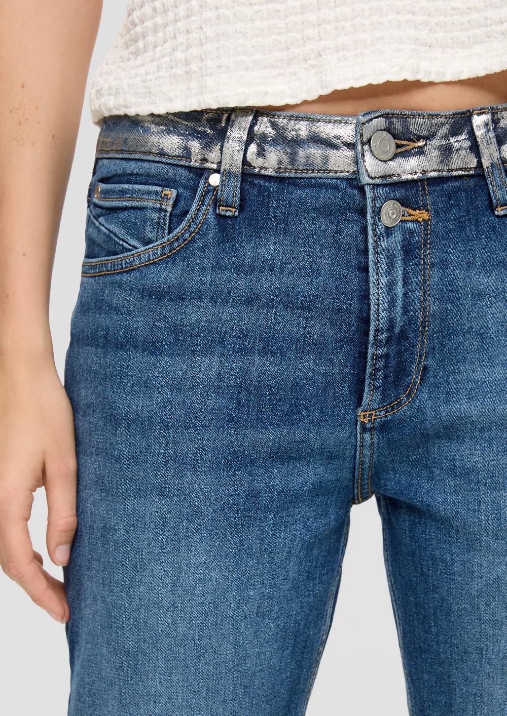 S.Oliver Jeans Catie / High Rise / Straight Leg / Folien-Print