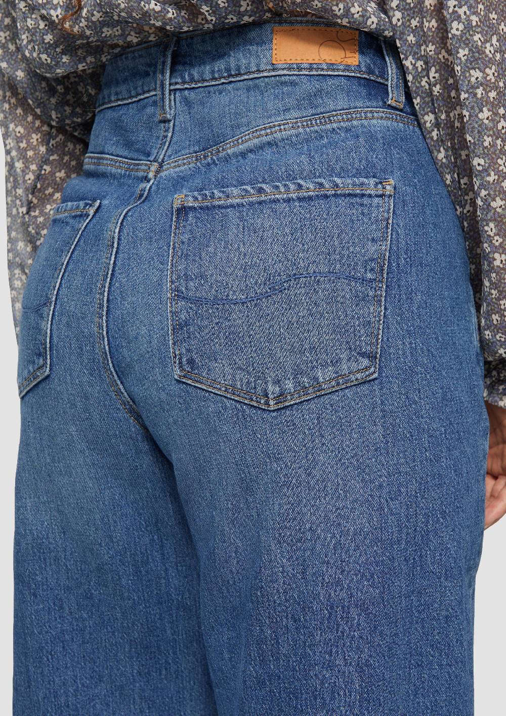 S.Oliver Jeans Curvy / Slim Fit / Mid Rise / Wide Leg / Mit Umschlag