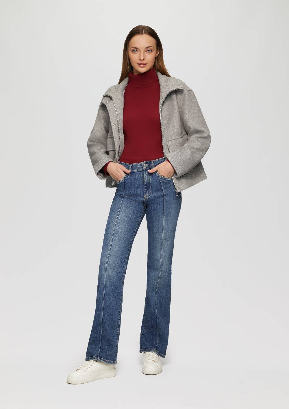 S.Oliver Jeans Flare / Slim Fit / Mid Rise / Flared Leg / Mit Nahtdetail