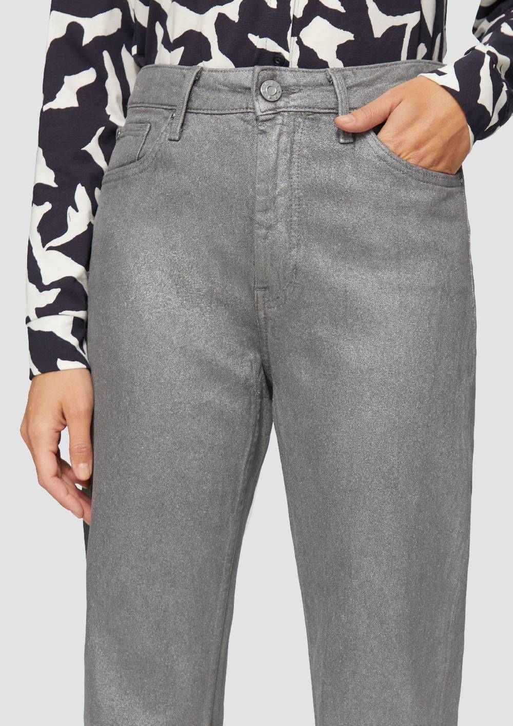 S.Oliver Jeans Karolin / Regular Fit / High Rise / Straight Leg / Mit Glitzereffekt