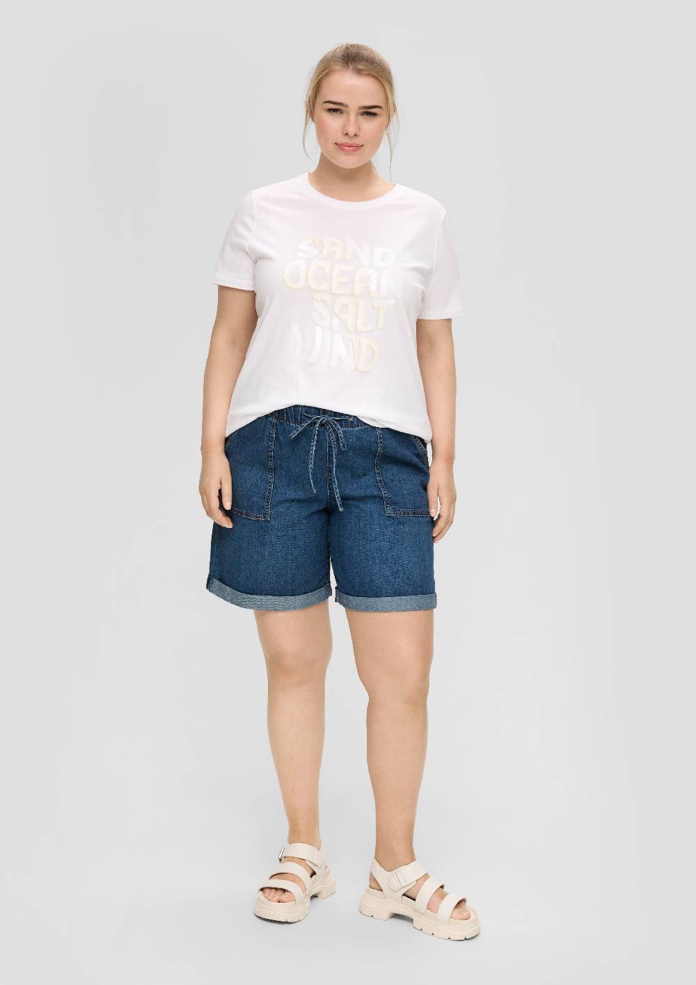 S.Oliver Jeans -Shorts / Mid Rise / Wide Leg / Elastischer Bund